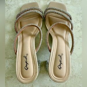 Silver Crystal Embellished Heels- Size 7!!!